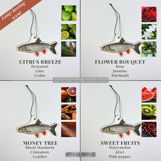 Chub air freshener in four scents: Citrus Breeze, Flower Bouquet, Money Tree, Sweet Fruits