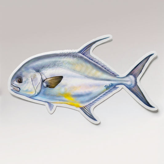 Permit vinyl sticker, the Holy Grail of the Flats, on a light studio background
