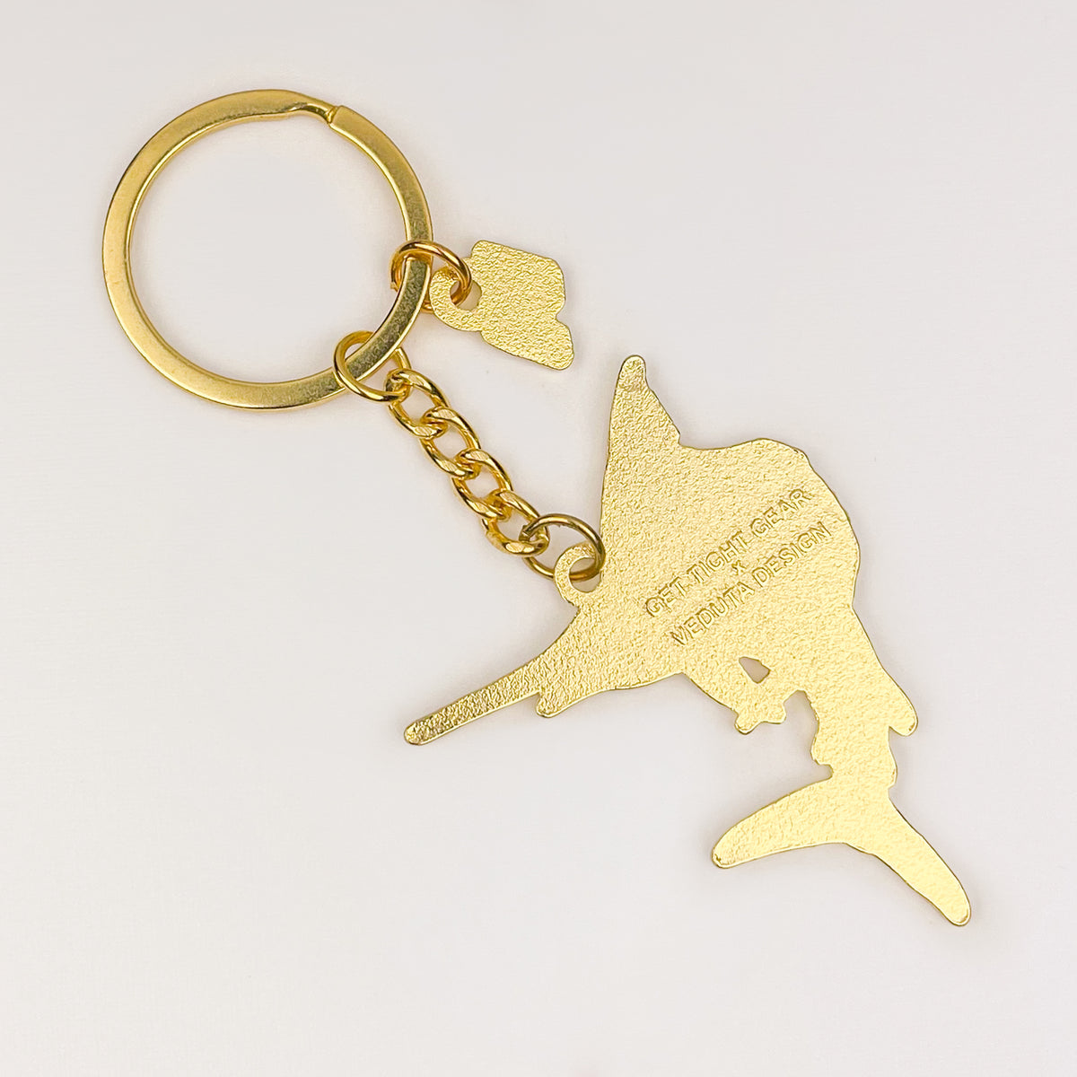 Back of the Leaping Sailfish keychain charm